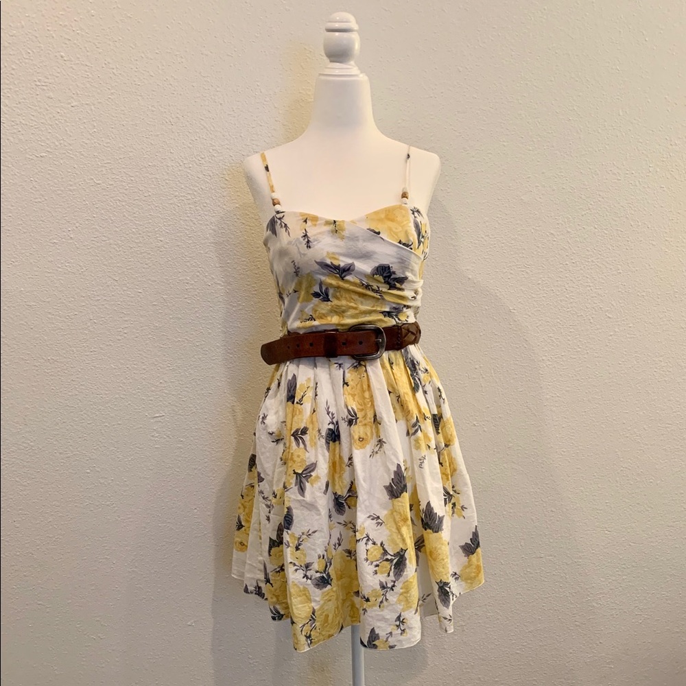 Vintage inspired yellow flower dress